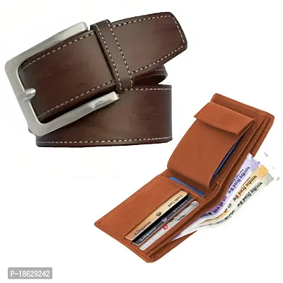 Artificial Leather Belt and Wallet Set with Tang Buckle-thumb0