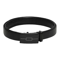 Stylish Artificial Leather Black Slider Buckle Belt-thumb1