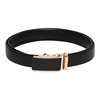 Stylish Artificial Leather Black Slider Buckle Belt-thumb1