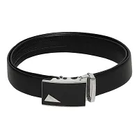 Stylish Artificial Leather Black Slider Buckle Belt-thumb1