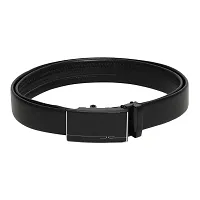 Stylish Artificial Leather Black Slider Buckle Belt-thumb1