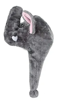 Kids Fur Plush Animal Elephant Warm Ski Beanie Hat (Grey, Free Size)-thumb3