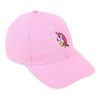 Girls Unicorn Cotton Bbaseball Cap (Pink)-thumb1