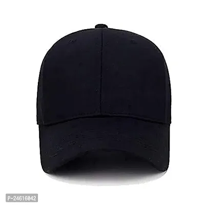 Premium Cotton 6 Panel Plain Summer Cap with Adjustable Velcro Strap and Air Holes for All Sports, All Outfits-thumb0