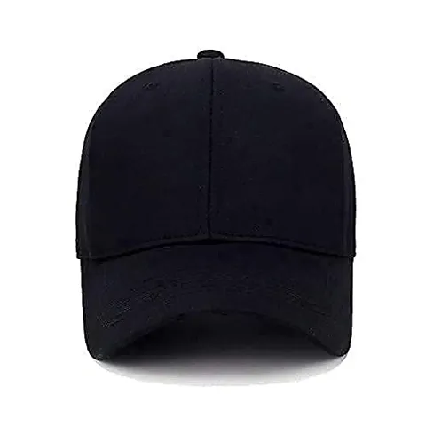 A.D. Cap Unisex Baseball Caps Cotton Plain Adjustable Casual Formal Cap Black