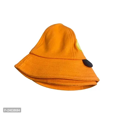 Kid's 100% Cotton Foldable Bucket Beach Sun Hat with Adjustable Elastic for Boys and Girls (orange)-thumb2