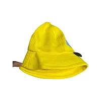 Kid's 100% Cotton Foldable Bucket Beach Sun Hat with Adjustable Elastic for Boys and Girls (yellow)-thumb1