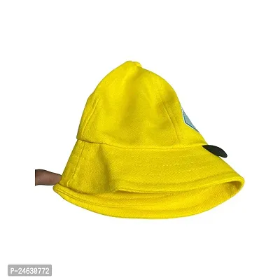 Kid's 100% Cotton Foldable Bucket Beach Sun Hat with Adjustable Elastic for Boys and Girls (yellow)-thumb2