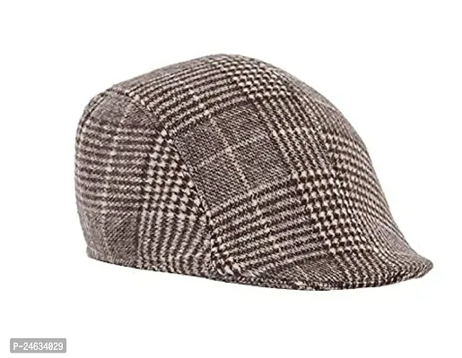 Golf/Flat Cap for Men/Gatsby Newsboy Hat Cap for Men-Assorted Patterns-Pack of 1-Free Size (brown)-thumb0