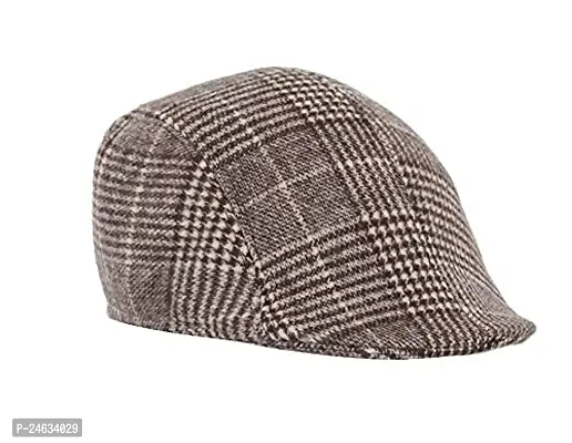 Golf/Flat Cap for Men/Gatsby Newsboy Hat Cap for Men-Assorted Patterns-Pack of 1-Free Size (brown)-thumb2