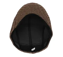 Golf/Flat Cap for Men/Gatsby Newsboy Hat Cap for Men-Assorted Patterns-Pack of 1-Free Size  (brown) v-thumb1