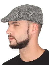 Golf/Flat Cap for Men/Gatsby Newsboy Hat Cap for Men-Assorted Patterns-Pack of 1-Free Size( grey) m-thumb3