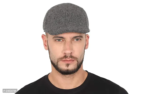 Golf/Flat Cap for Men/Gatsby Newsboy Hat Cap for Men-Assorted Patterns-Pack of 1-Free Size( grey) m-thumb5