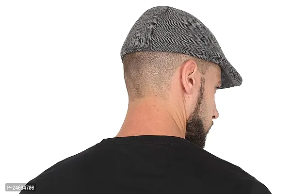 Golf/Flat Cap for Men/Gatsby Newsboy Hat Cap for Men-Assorted Patterns-Pack of 1-Free Size( grey) m-thumb3