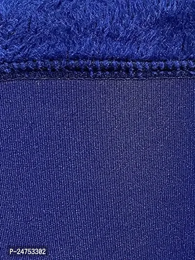 Fur Soft  Warm Stretchable Velvet Fleece KNEE CAP Socks For Men | Women Knee Support( blue)-thumb3