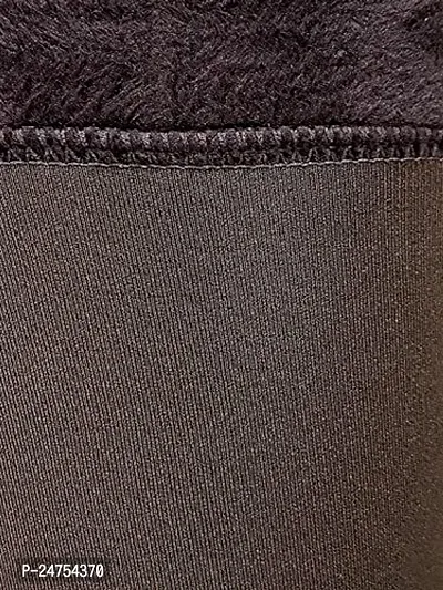 Fur Soft  Warm Stretchable Velvet Fleece KNEE CAP Socks For Men | Women Knee Support (brown)-thumb3