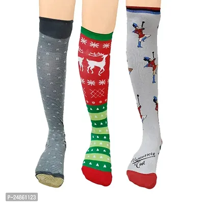 Girl's colorful Long Over Knee-High Socks (Multicolor) (Pack of 3) A1-thumb0