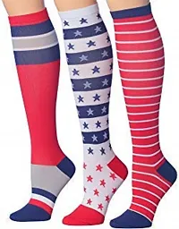 Girl's colorful Long Over Knee-High Socks (Multicolor) (Pack of 3) D4-thumb1