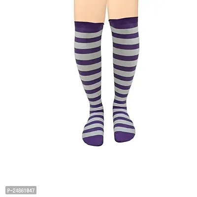 Girl's colorful Long Over Knee-High Socks (Multicolor) (Pack of 6)-thumb4