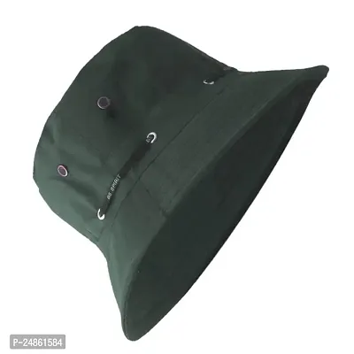 Unisex Cotton Bucket Sun Hat (GREEN) V2-thumb0