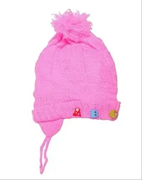 Ultra Soft ABC Woollen Unisex Winter Cap for Boy  Girls Child/Baby/Kids  (PINK)-thumb3