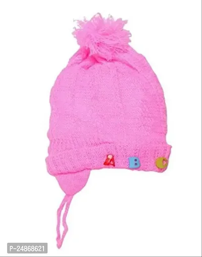 Ultra Soft ABC Woollen Unisex Winter Cap for Boy  Girls Child/Baby/Kids  (PINK)-thumb4