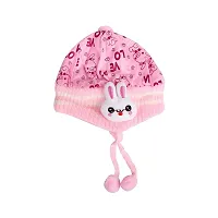 Baby Boy's  Girl's Woolen Cap with Side Protection |Toddler Cap 1 Pc (Pink)-thumb3