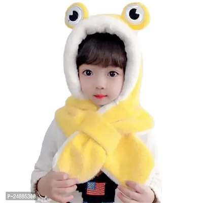 Cute Frog Hat Winter Children Hat Plus Fleece Kids Caps Hat For Girls Boys Scarf Thicken Cap-thumb4