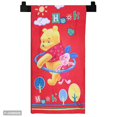 Kids Bath Towel|Soft Cotton  Sides Stitched Baby Towel|Microfibered Winnie The Pooh and Piglet Pattern Toddler Towel,55x26 Inch (Red, 100 GSM)