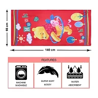 Kids Bath Towel|Soft Cotton  Sides Stitched Baby Towel|Microfibered Winnie The Pooh and Piglet Pattern Toddler Towel,55x26 Inch (Red, 100 GSM)-thumb4