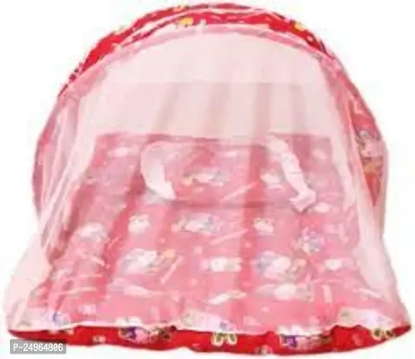 New Born Baby Bedding Set Cotton Mattress with Mosquito Net (0-6 Months) (RED)-thumb0