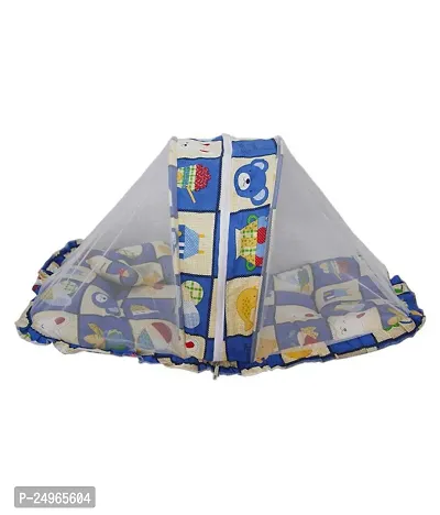 New Born Baby Bedding Set Cotton Mattress with Mosquito Net (0-6 Months) (Blue)A1-thumb3