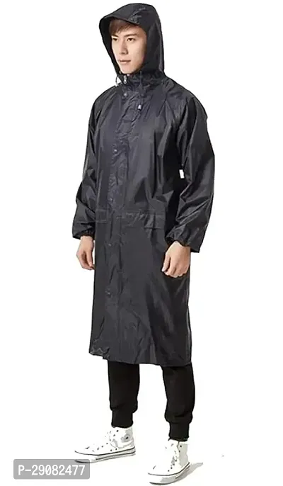 Men's Long PVC Hooded Raincoat