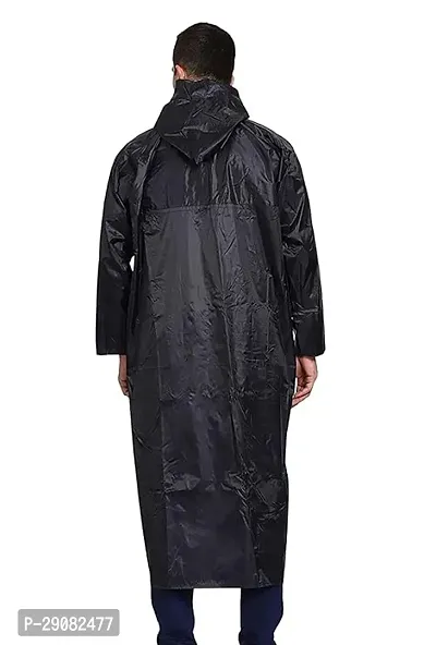 Men's Long PVC Hooded Raincoat-thumb4