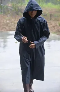 Men's Long PVC Hooded Raincoat-thumb1