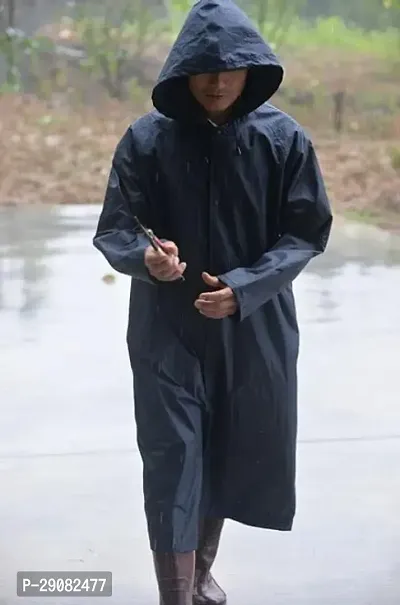 Men's Long PVC Hooded Raincoat-thumb2