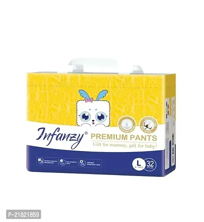Infanzy Complete Comfort Baby Pants Diapers |Total Care All Around Protection Pullup Pants Diapers|Comfortable Fit And Adapts The Baby Movement And Absorption 30% Faster (Large - Pack of 1-32 Count)
