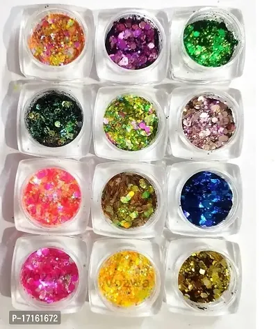 Elecsera Colorful Sparkle Chunky Eyeshadow Glitter Powder Thick  Thin (Multicolor)