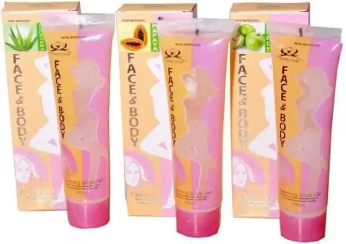 Elecsera Scrub Face And Body Cleansing Gel Scrub Pack of 3(300 ml)