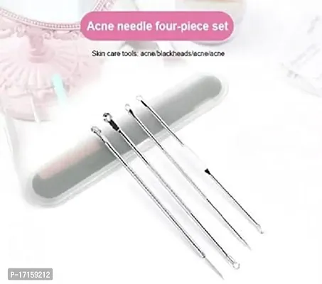 Elecsera 4Pcs Blackhead Pimple Golden Remover Tools for Face Professional Extractor Tweezers Kit for Remove Acne Pimple Comedown Extractor, Black Heads Removing on Face Removal (Pack of 4)-thumb3