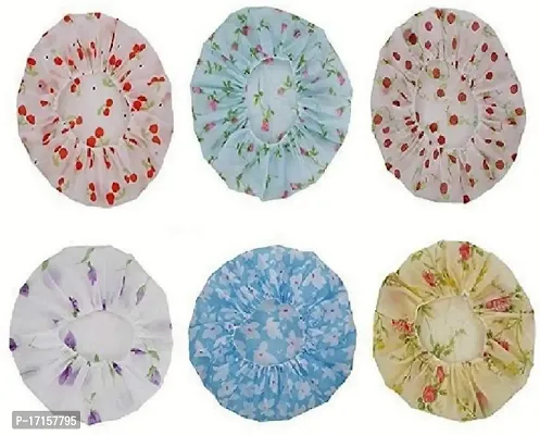 Elecsera Reusable Water Proof Shower Cap Set of 6-thumb0