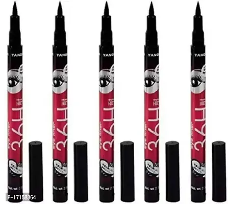 Elecsera waterproof liquid eye liner 36 hours stay pack of 5 15 ml (Black)