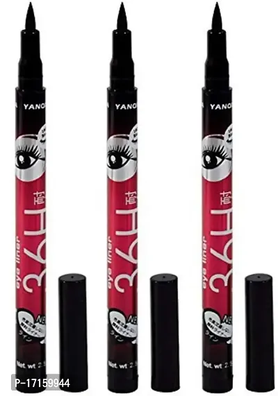 Elecsera Yanqina Precision Liquid Waterproof Lash Eyeliner Pencil (Black) - Pack of 3