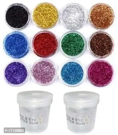 Elecsera Dusty Glitter Eyeshadow for Girls / Women with Glitter Gum 48 g (Multicolor)