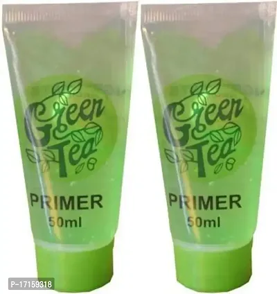 Elecsera Green Tea Waterproof Primer Make Up Base Pack of 2 Primer - 100 ml (Green)