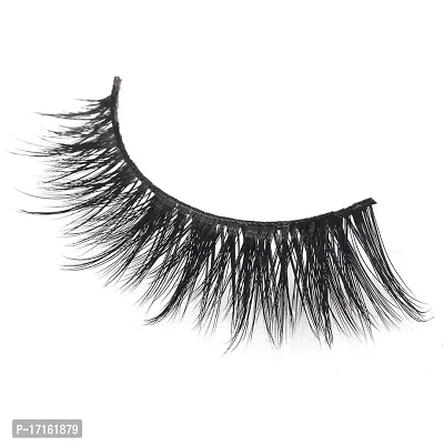 Elecsera Black Natural 3D Thick Long Eye- Lashes (Pack of 10)-thumb2