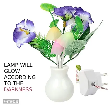 Elecsera Mushroom Shaped Night Lamp Automatic on/Off Smart Sensor (Multicolour)-thumb5