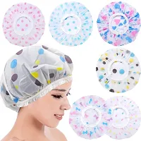 Elecsera Reusable Printed Shower Cap with Elastic Band for Home Use/Salons/Spa/Hair Treatment/Beauty Parlours for Both Men and Women Bathing Accessor (Multicolour) -Set of 3-thumb3