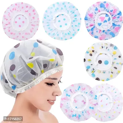 Elecsera Reusable Printed Shower Cap with Elastic Band for Home Use/Salons/Spa/Hair Treatment/Beauty Parlours for Both Men and Women Bathing Accessor (Multicolour) -Set of 3-thumb4