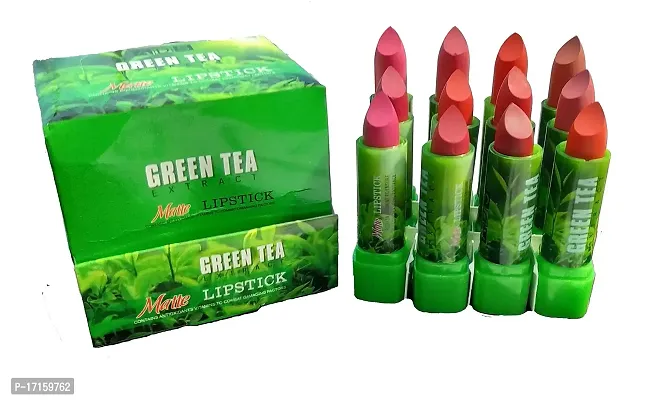 Elecsera Insta Beauty Green Tea Creamy Enrich Velvet Matte Premium Lipstick Pack of 12